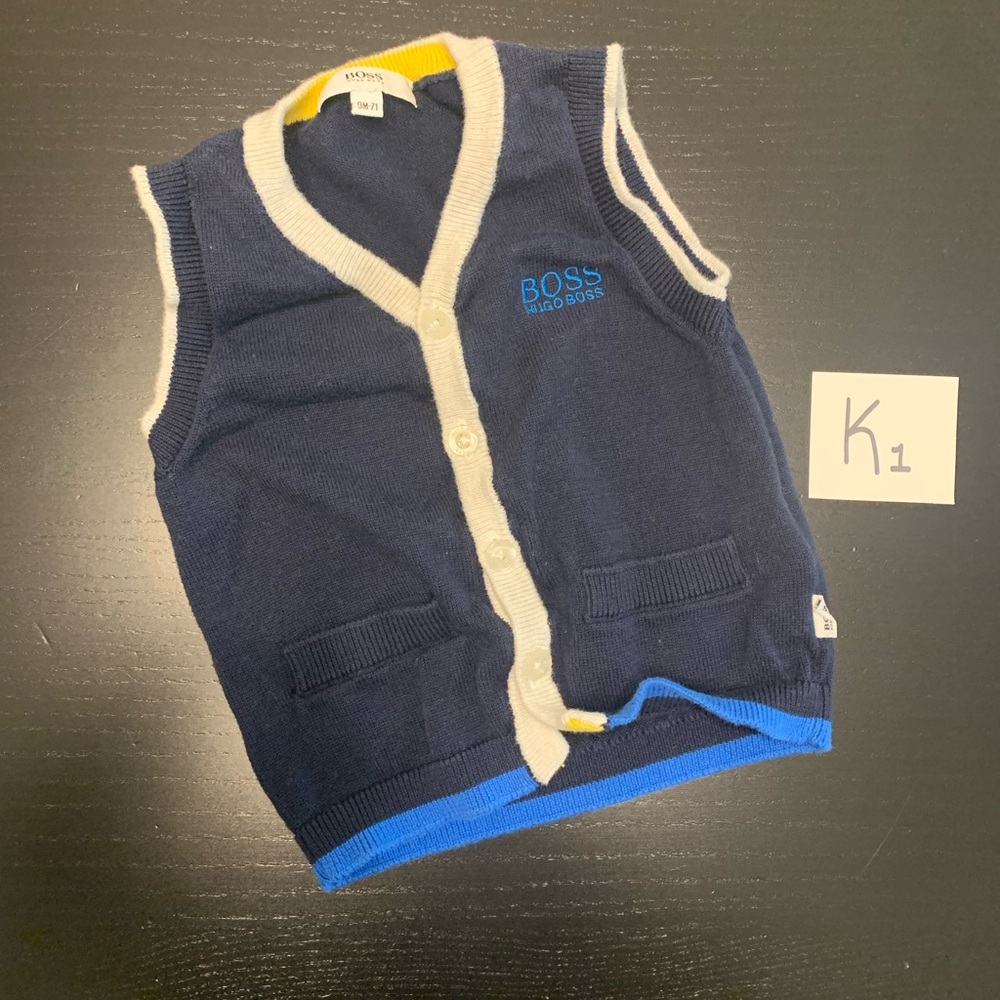 BOSS 9m Dark Blue Knit Vest